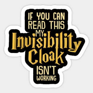 Invisibility Cloak Geek Book Movie Lover Kids Sticker